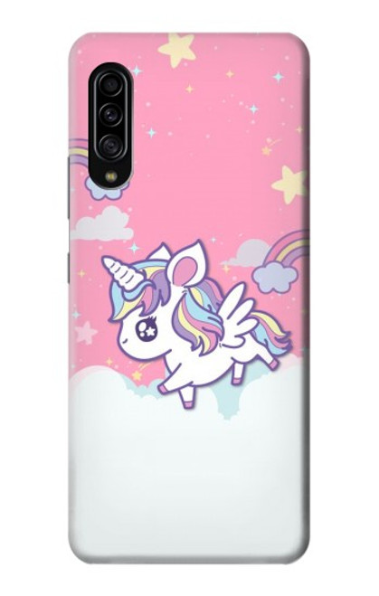 W3518 Unicorn Cartoon Hülle Schutzhülle Taschen und Leder Flip für Samsung Galaxy A90 5G