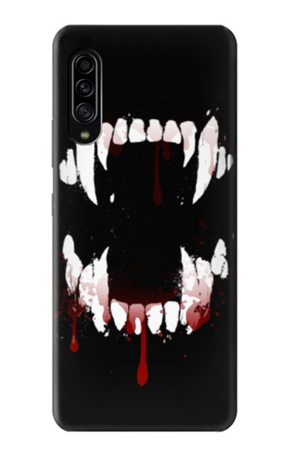 W3527 Vampire Teeth Bloodstain Hülle Schutzhülle Taschen und Leder Flip für Samsung Galaxy A90 5G