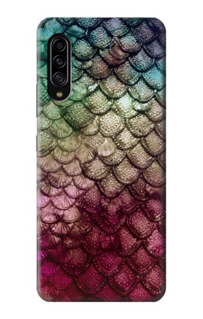 W3539 Mermaid Fish Scale Hülle Schutzhülle Taschen und Leder Flip für Samsung Galaxy A90 5G