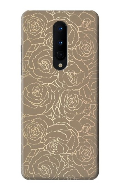 W3466 Gold Rose Pattern Hülle Schutzhülle Taschen und Leder Flip für OnePlus 8