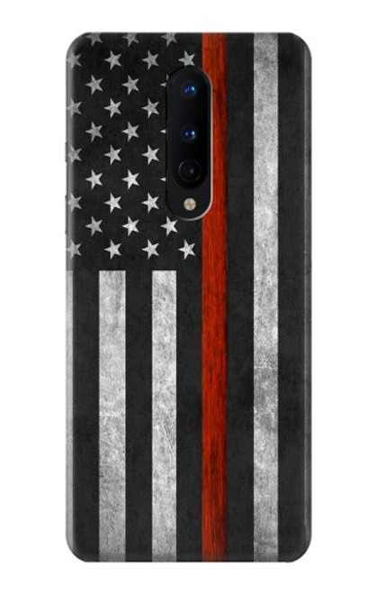 W3472 Firefighter Thin Red Line Flag Hülle Schutzhülle Taschen und Leder Flip für OnePlus 8