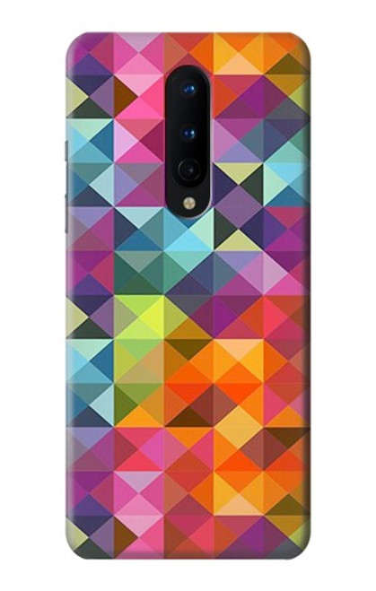 W3477 Abstract Diamond Pattern Hülle Schutzhülle Taschen und Leder Flip für OnePlus 8