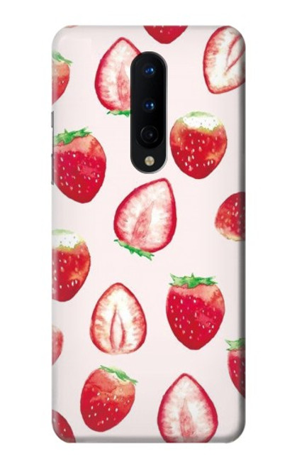 W3481 Strawberry Hülle Schutzhülle Taschen und Leder Flip für OnePlus 8