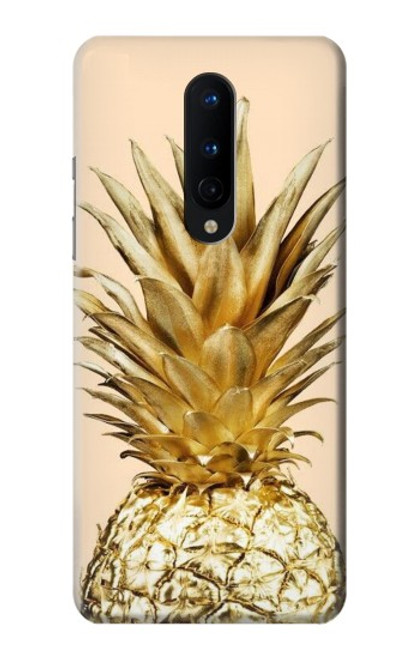 W3490 Gold Pineapple Hülle Schutzhülle Taschen und Leder Flip für OnePlus 8