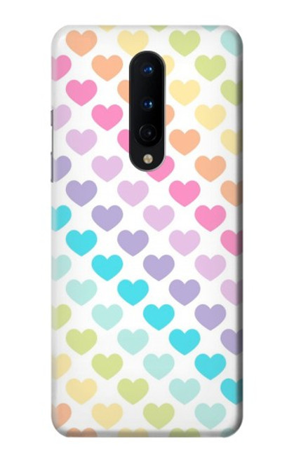 W3499 Colorful Heart Pattern Hülle Schutzhülle Taschen und Leder Flip für OnePlus 8