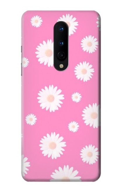 W3500 Pink Floral Pattern Hülle Schutzhülle Taschen und Leder Flip für OnePlus 8