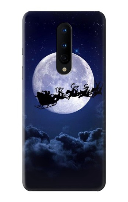 W3508 Xmas Santa Moon Hülle Schutzhülle Taschen und Leder Flip für OnePlus 8