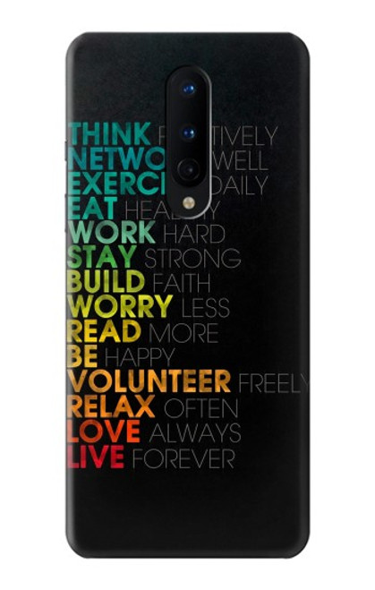 W3523 Think Positive Words Quotes Hülle Schutzhülle Taschen und Leder Flip für OnePlus 8