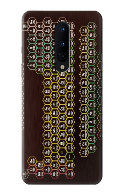 W3544 Neon Honeycomb Periodic Table Hülle Schutzhülle Taschen und Leder Flip für OnePlus 8