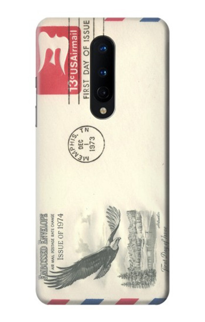 W3551 Vintage Airmail Envelope Art Hülle Schutzhülle Taschen und Leder Flip für OnePlus 8