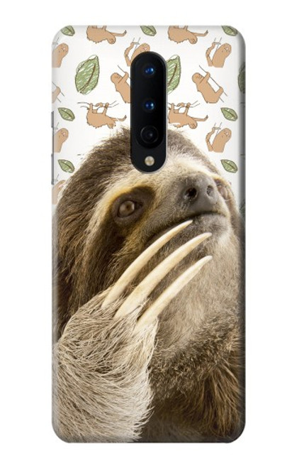 W3559 Sloth Pattern Hülle Schutzhülle Taschen und Leder Flip für OnePlus 8