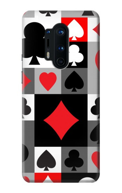 W3463 Poker Card Suit Hülle Schutzhülle Taschen und Leder Flip für OnePlus 8 Pro