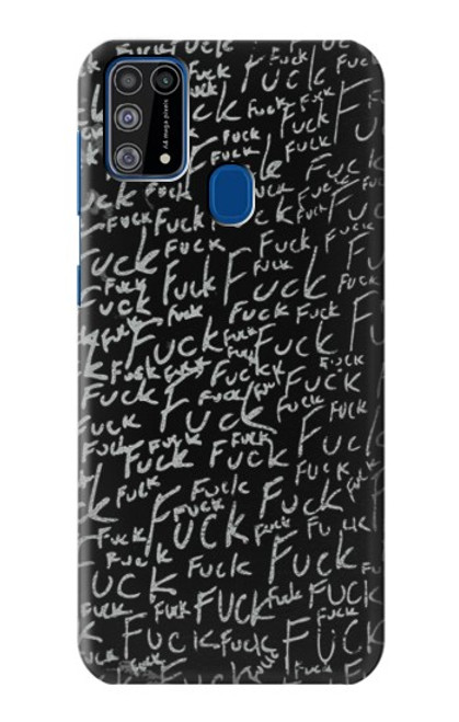 W3478 Funny Words Blackboard Hülle Schutzhülle Taschen und Leder Flip für Samsung Galaxy M31