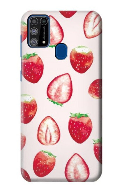 W3481 Strawberry Hülle Schutzhülle Taschen und Leder Flip für Samsung Galaxy M31