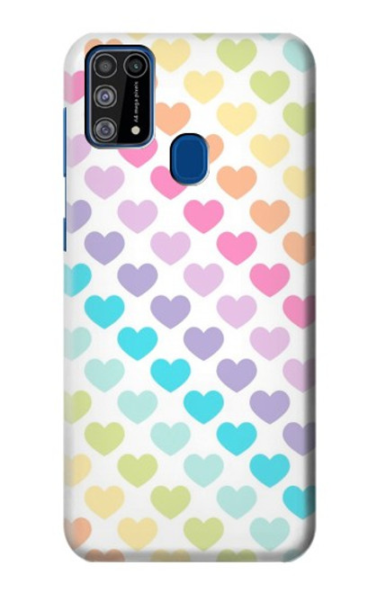 W3499 Colorful Heart Pattern Hülle Schutzhülle Taschen und Leder Flip für Samsung Galaxy M31