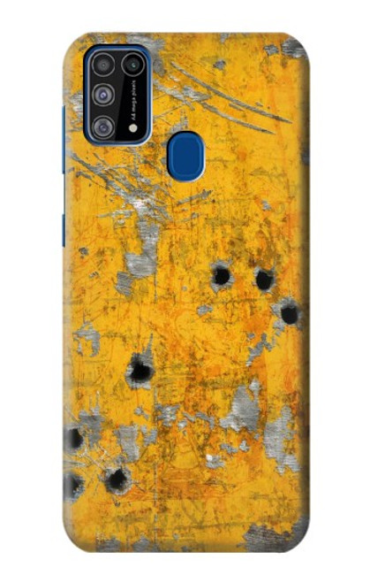 W3528 Bullet Rusting Yellow Metal Hülle Schutzhülle Taschen und Leder Flip für Samsung Galaxy M31