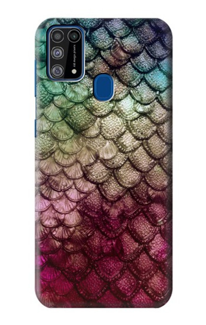 W3539 Mermaid Fish Scale Hülle Schutzhülle Taschen und Leder Flip für Samsung Galaxy M31