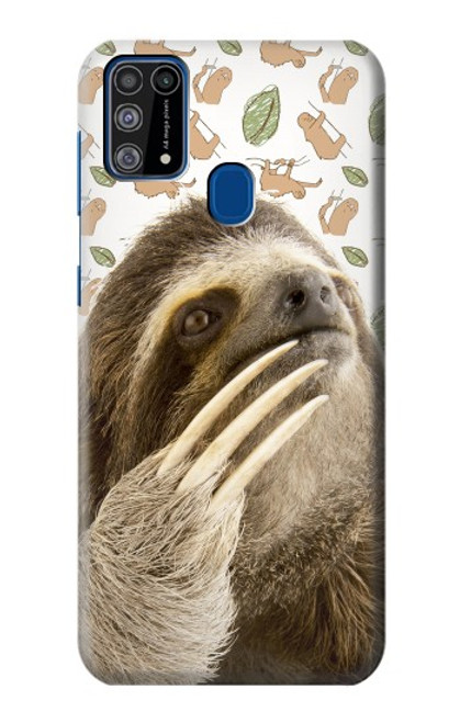 W3559 Sloth Pattern Hülle Schutzhülle Taschen und Leder Flip für Samsung Galaxy M31