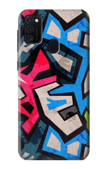 W3445 Graffiti Street Art Hülle Schutzhülle Taschen und Leder Flip für Samsung Galaxy M21