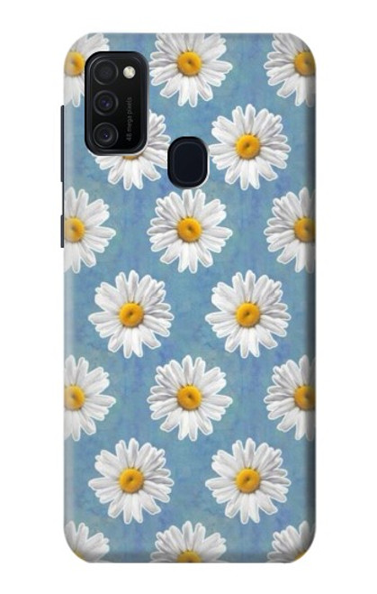 W3454 Floral Daisy Hülle Schutzhülle Taschen und Leder Flip für Samsung Galaxy M21