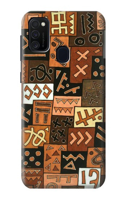 W3460 Mali Art Pattern Hülle Schutzhülle Taschen und Leder Flip für Samsung Galaxy M21