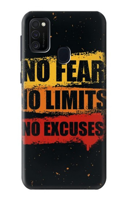 W3492 No Fear Limits Excuses Hülle Schutzhülle Taschen und Leder Flip für Samsung Galaxy M21
