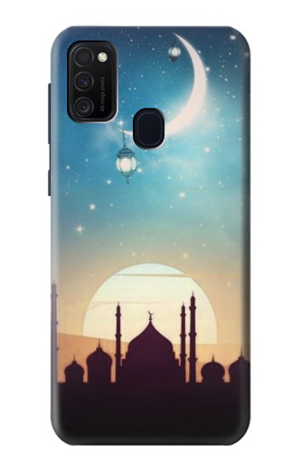 W3502 Islamic Sunset Hülle Schutzhülle Taschen und Leder Flip für Samsung Galaxy M21