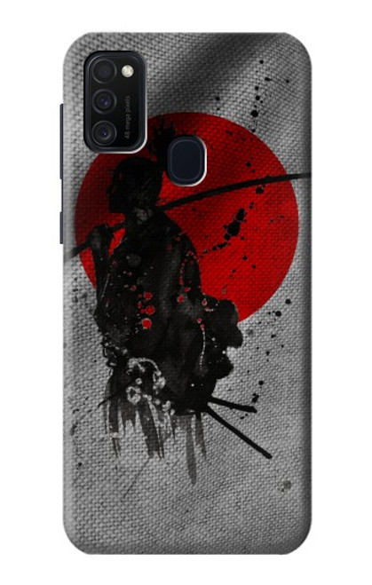W3517 Japan Flag Samurai Hülle Schutzhülle Taschen und Leder Flip für Samsung Galaxy M21