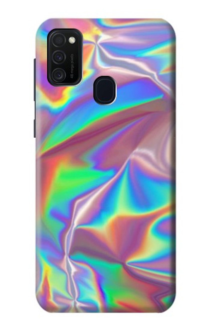 W3597 Holographic Photo Printed Hülle Schutzhülle Taschen und Leder Flip für Samsung Galaxy M21