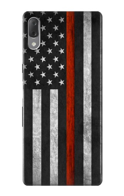 W3472 Firefighter Thin Red Line Flag Hülle Schutzhülle Taschen und Leder Flip für Sony Xperia L3