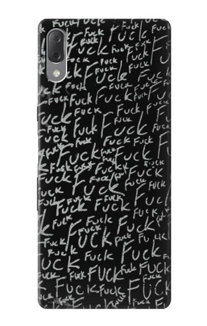 W3478 Funny Words Blackboard Hülle Schutzhülle Taschen und Leder Flip für Sony Xperia L3