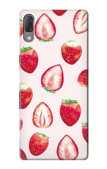 W3481 Strawberry Hülle Schutzhülle Taschen und Leder Flip für Sony Xperia L3