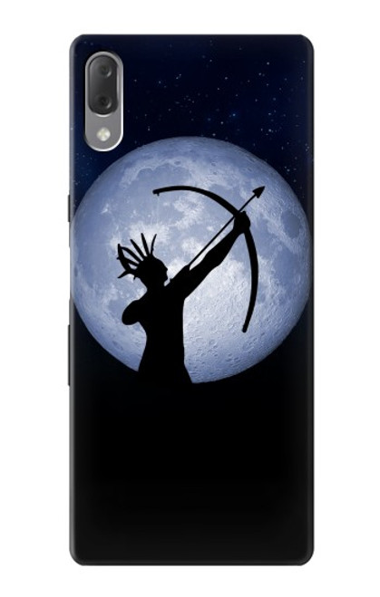 W3489 Indian Hunter Moon Hülle Schutzhülle Taschen und Leder Flip für Sony Xperia L3