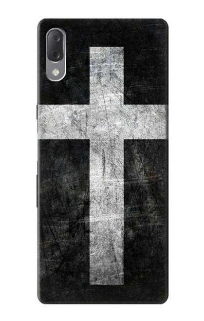 W3491 Christian Cross Hülle Schutzhülle Taschen und Leder Flip für Sony Xperia L3