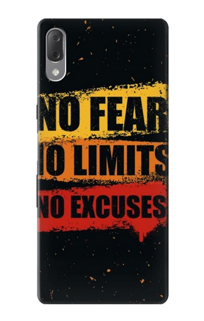 W3492 No Fear Limits Excuses Hülle Schutzhülle Taschen und Leder Flip für Sony Xperia L3