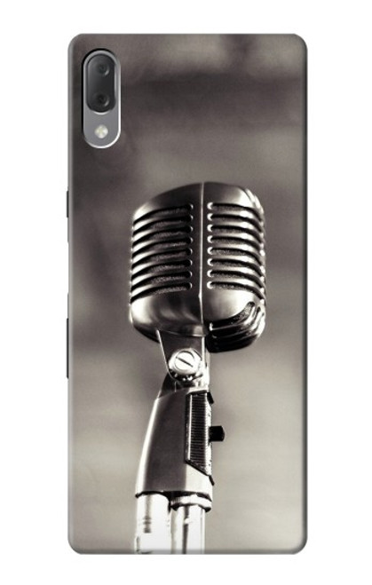 W3495 Vintage Microphone Hülle Schutzhülle Taschen und Leder Flip für Sony Xperia L3