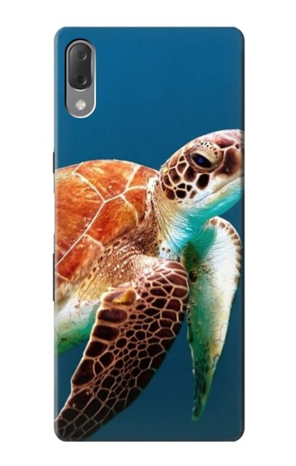 W3497 Green Sea Turtle Hülle Schutzhülle Taschen und Leder Flip für Sony Xperia L3
