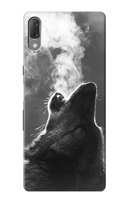 W3505 Wolf Howling Hülle Schutzhülle Taschen und Leder Flip für Sony Xperia L3