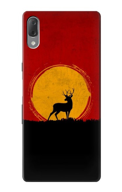W3513 Deer Sunset Hülle Schutzhülle Taschen und Leder Flip für Sony Xperia L3