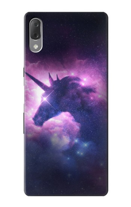 W3538 Unicorn Galaxy Hülle Schutzhülle Taschen und Leder Flip für Sony Xperia L3