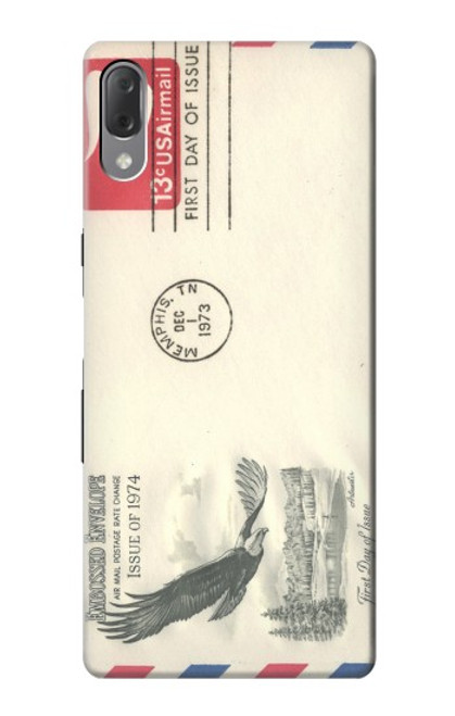 W3551 Vintage Airmail Envelope Art Hülle Schutzhülle Taschen und Leder Flip für Sony Xperia L3