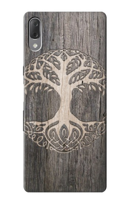 W3591 Viking Tree of Life Symbol Hülle Schutzhülle Taschen und Leder Flip für Sony Xperia L3