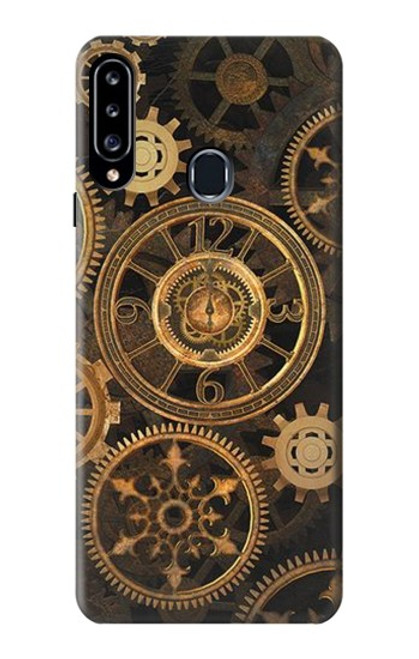 W3442 Clock Gear Hülle Schutzhülle Taschen und Leder Flip für Samsung Galaxy A20s