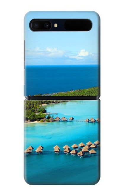 W0844 Bora Bora Island Hülle Schutzhülle Taschen Flip für Samsung Galaxy Z Flip 5G