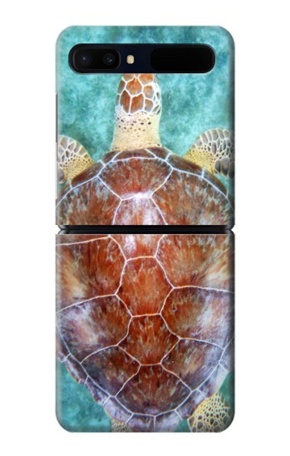 W1424 Sea Turtle Hülle Schutzhülle Taschen Flip für Samsung Galaxy Z Flip 5G