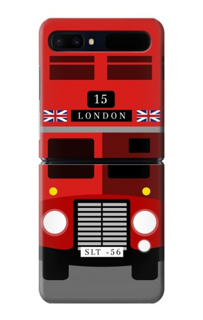 W2058 England British Double Decker Bus Hülle Schutzhülle Taschen Flip für Samsung Galaxy Z Flip 5G
