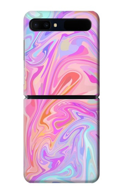 W3444 Digital Art Colorful Liquid Hülle Schutzhülle Taschen Flip für Samsung Galaxy Z Flip 5G