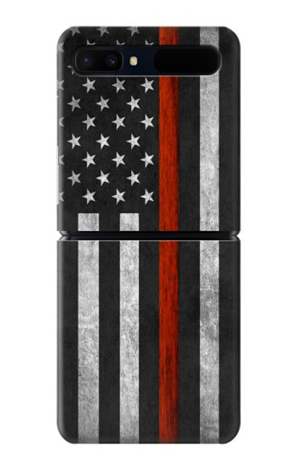 W3472 Firefighter Thin Red Line Flag Hülle Schutzhülle Taschen Flip für Samsung Galaxy Z Flip 5G