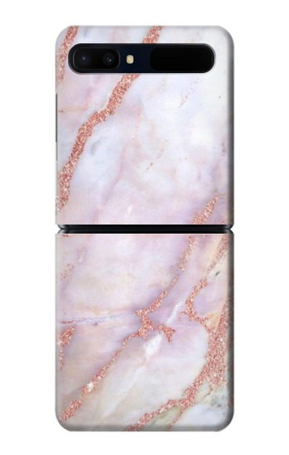 W3482 Soft Pink Marble Graphic Print Hülle Schutzhülle Taschen Flip für Samsung Galaxy Z Flip 5G