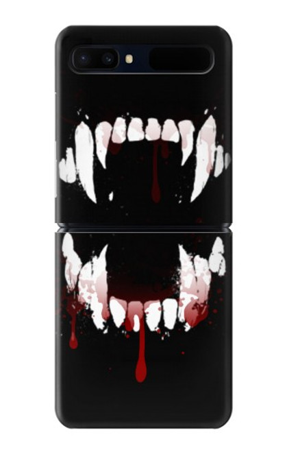 W3527 Vampire Teeth Bloodstain Hülle Schutzhülle Taschen Flip für Samsung Galaxy Z Flip 5G